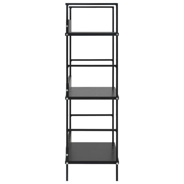 vidaXL 3-Layer Book Shelf Black 60x27.6x90.5 cm Engineered Wood - Image 5