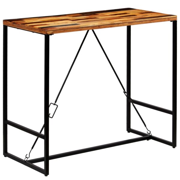 vidaXL Bar Table Solid Reclaimed Wood 120x60x106 cm - Image 4