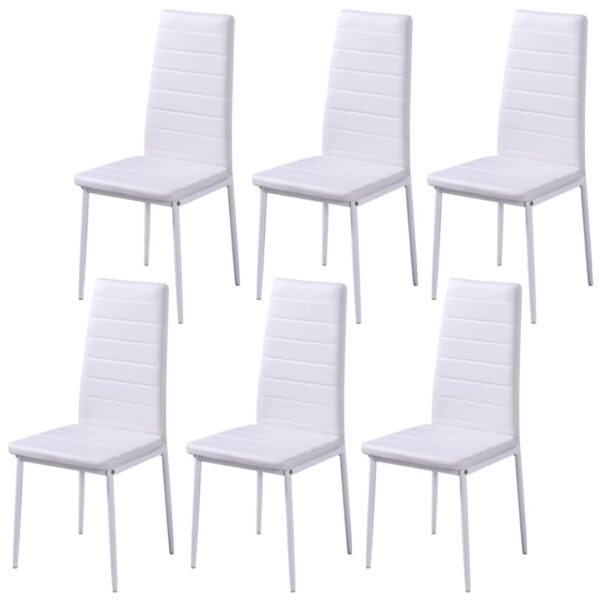 vidaXL Seven Piece Dining Table Set Black and White - Image 4