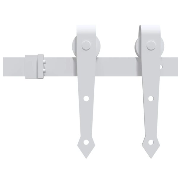vidaXL Sliding Door Hardware Kit 200 cm Steel White - Image 3