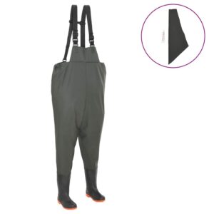 vidaXL Wading Pants with Boots Green Size 39