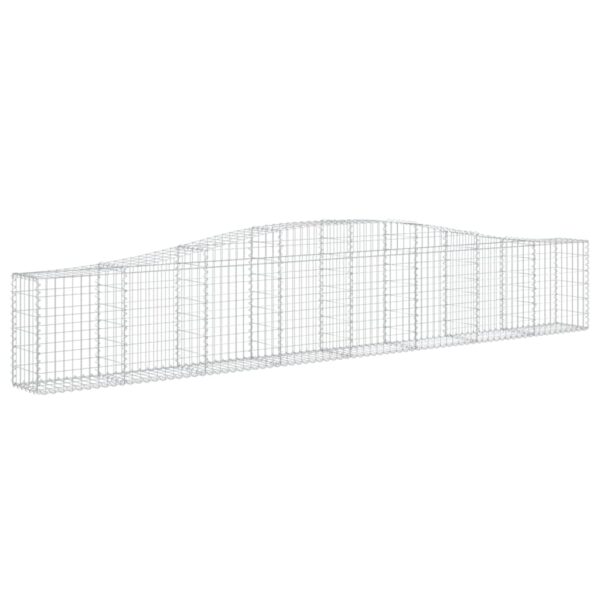 vidaXL Arched Gabion Basket 400x30x60/80 cm Galvanised Iron - Image 2