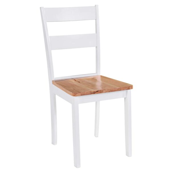 vidaXL Dining Chairs 2 pcs White Solid Rubber Wood - Image 3