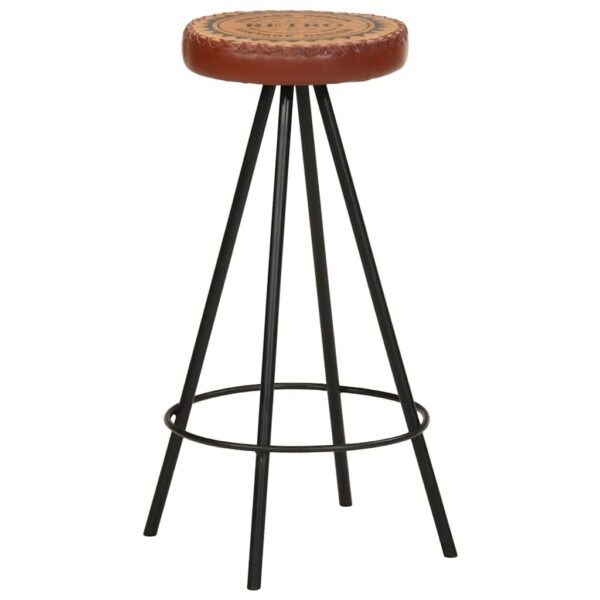 vidaXL Bar Stools 4 pcs Real Leather - Image 9