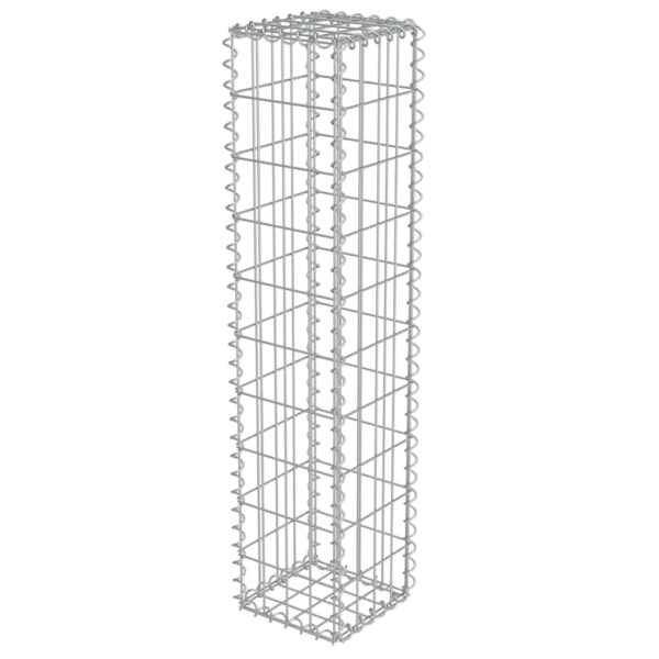 vidaXL Gabion Wall with Covers Galvanised Steel 20x20x100 cm - Image 2