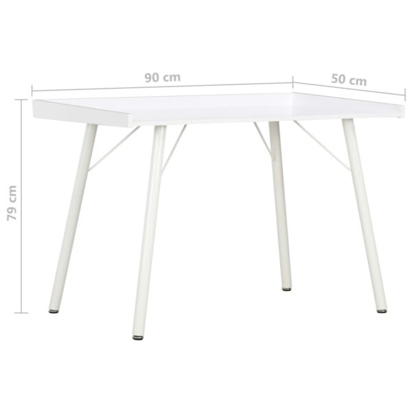 vidaXL Desk White 90x50x79 cm - Image 7