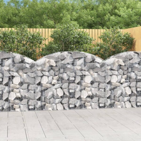 vidaXL Arched Gabion Basket 150x30x100/120 cm Galvanised Iron - Image 1