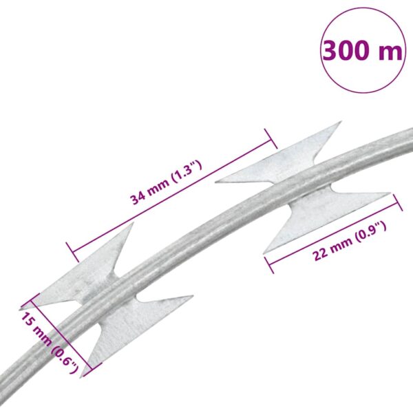 vidaXL Clipped Concertina Razor Wire Galvanised Steel 300 m - Image 5