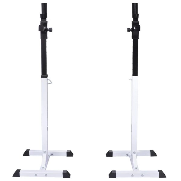 vidaXL Barbell Squat Rack with Barbell and Dumbbell Set 60.5 kg - Image 3