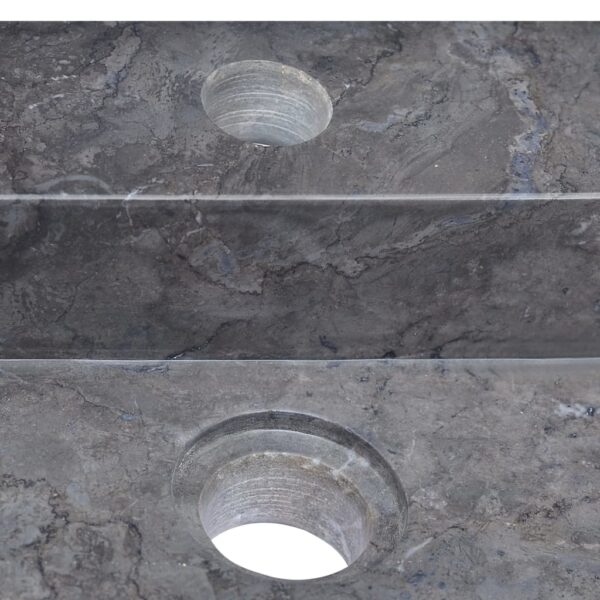 vidaXL Sink Black 58x39x10 cm Marble - Image 7
