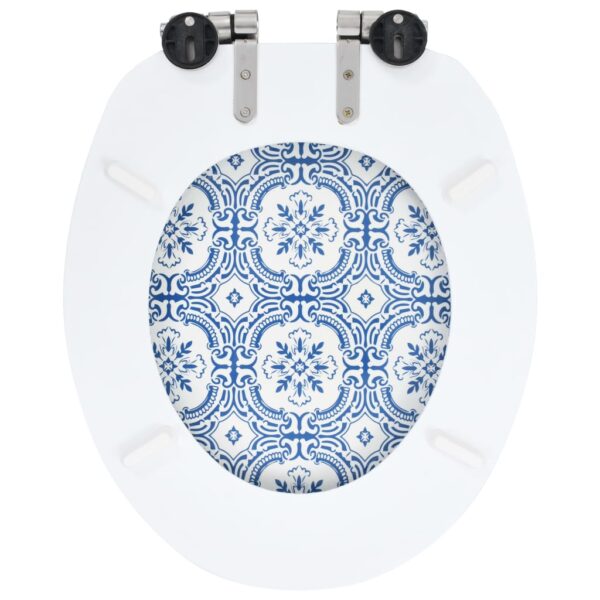 vidaXL WC Toilet Seats 2 pcs with Soft Close Lids MDF Porcelain Design - Image 6