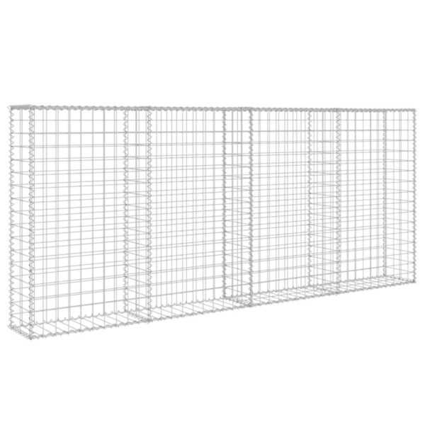 vidaXL Gabion Wall with Covers Galvanised Steel 200x20x85 cm - Image 3
