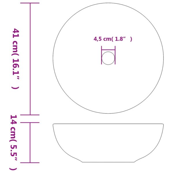vidaXL Countertop Basin Multicolour Round Φ41x14 cm Ceramic - Image 6