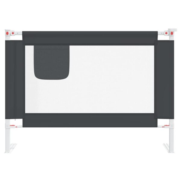 vidaXL Toddler Safety Bed Rail Dark Grey 90x25 cm Fabric - Image 3