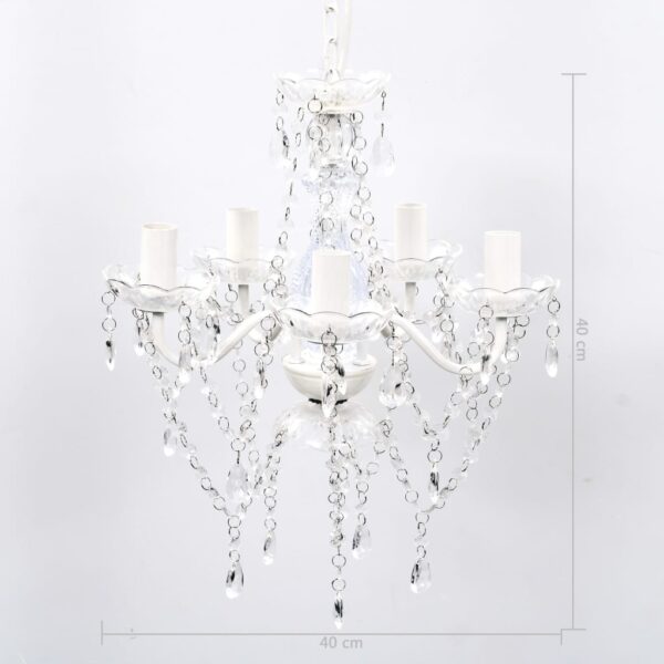 vidaXL Chandelier 5 Bulbs Transparent - Image 9