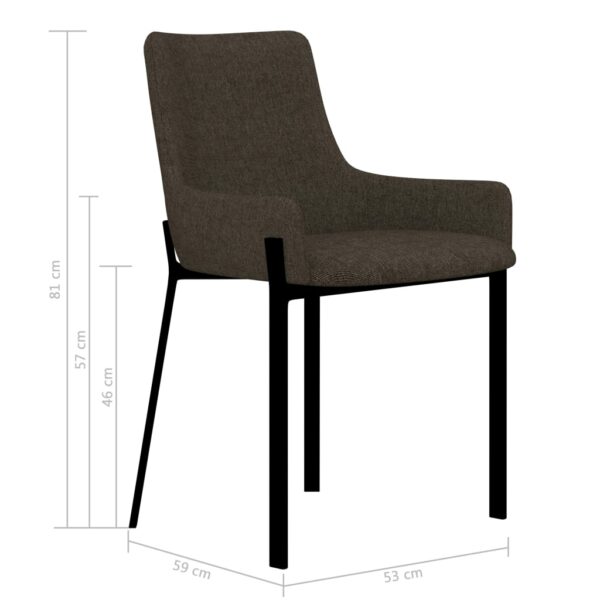 vidaXL Dining Chairs 2 pcs Brown Fabric - Image 7