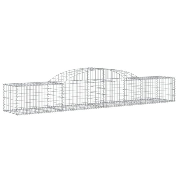 vidaXL Arched Gabion Basket 300x50x40/60 cm Galvanised Iron - Image 2