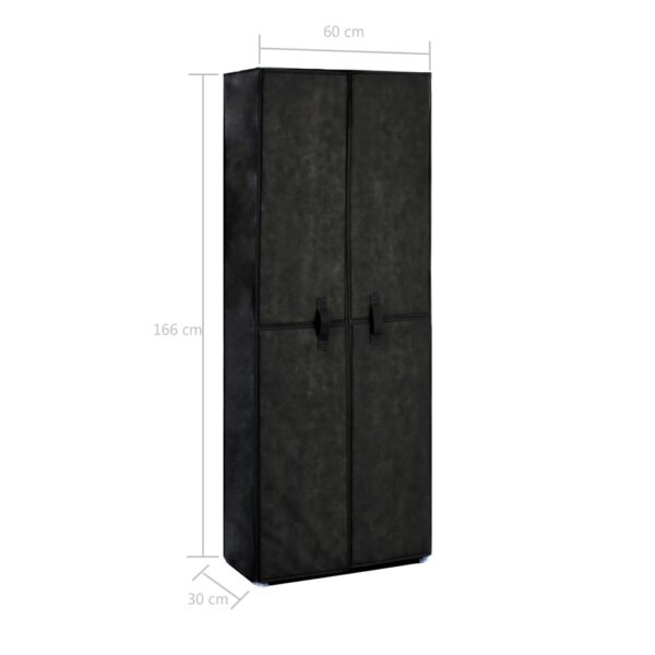 vidaXL Shoe Cabinet Black 60x30x166 cm Fabric - Image 8