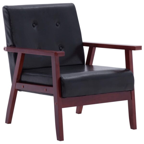 vidaXL Armchair  Black Faux Leather - Image 2