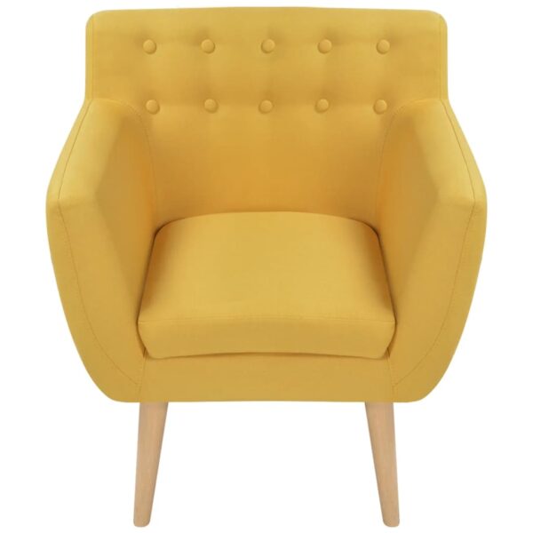 vidaXL Armchair Yellow Fabric - Image 2