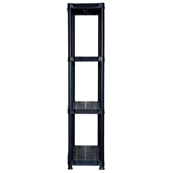 vidaXL Storage Shelf 4-Tier Black 61x30.5x130 cm Plastic - Image 5