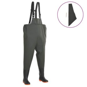 vidaXL Wading Pants with Boots Green Size 41