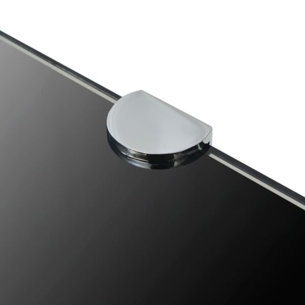 vidaXL Corner Shelf with Chrome Supports Glass Black 25x25 cm - Image 4