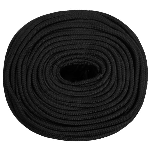 vidaXL Boat Rope Full Black 6 mm 100 m Polypropylene - Image 3