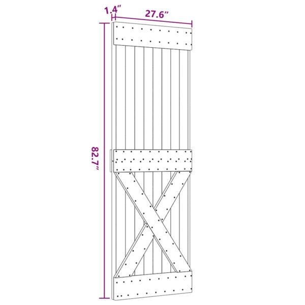 vidaXL Door NARVIK 70x210 cm Solid Wood Pine - Image 9