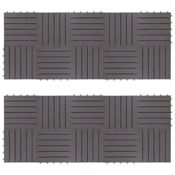 vidaXL Decking Tiles 20 pcs Grey Wash 30x30 cm Solid Acacia Wood - Image 1