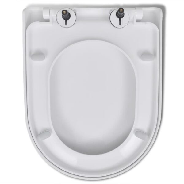 vidaXL Soft-close Toilet Seat with Quick-release Design White Square - Image 6