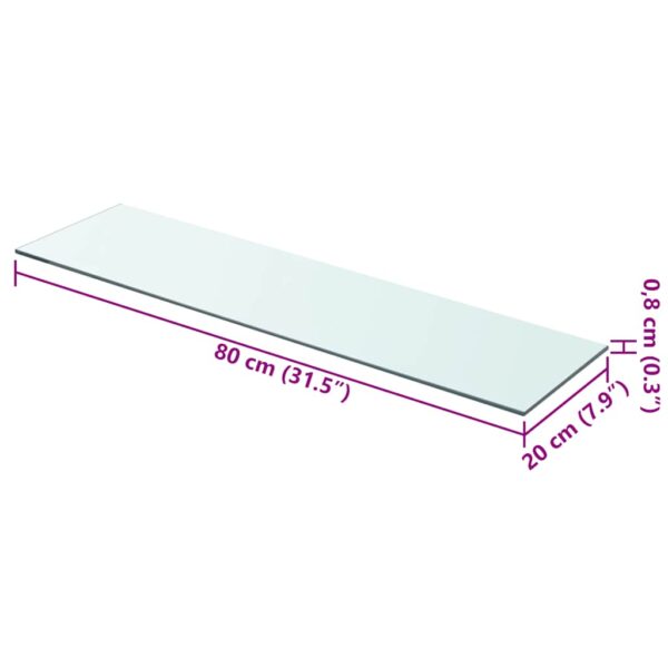 vidaXL Shelves 2 pcs Panel Glass Clear 80x20 cm - Image 4