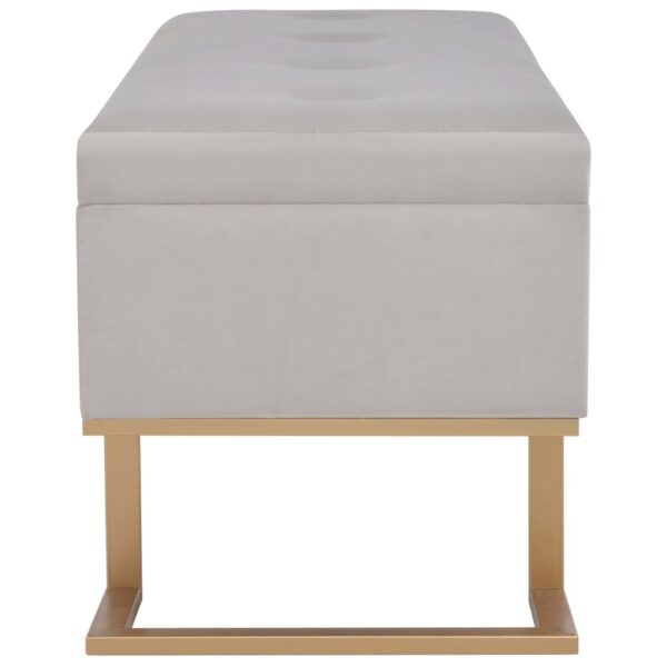 vidaXL Bench with Storage Compartment 105 cm Grey Velvet - Image 4