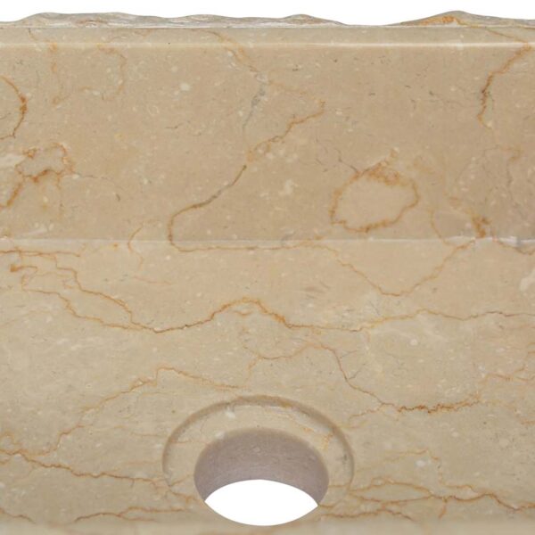 vidaXL Sink Cream 30x30x13 cm Marble - Image 7