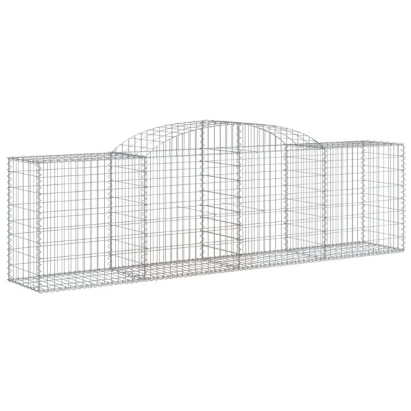 vidaXL Arched Gabion Basket 300x50x80/100 cm Galvanised Iron - Image 2