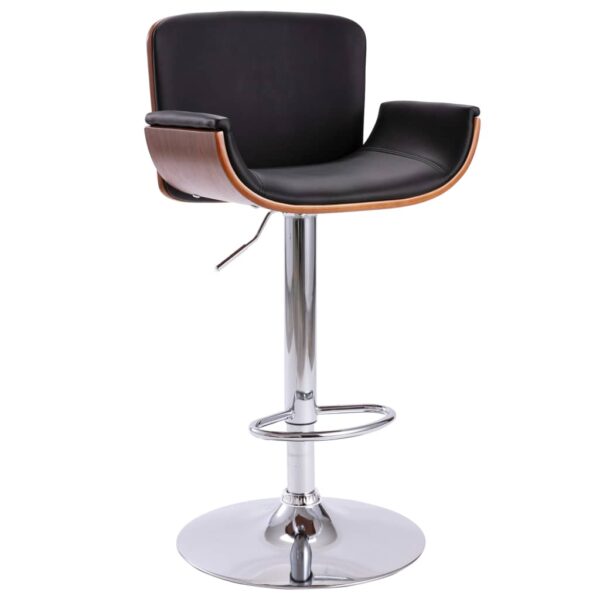 vidaXL Bar Stool Black Faux Leather - Image 1