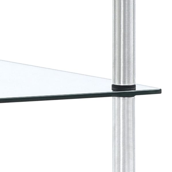 vidaXL 5-Tier Shelf Transparent 40x40x130 cm Tempered Glass - Image 4
