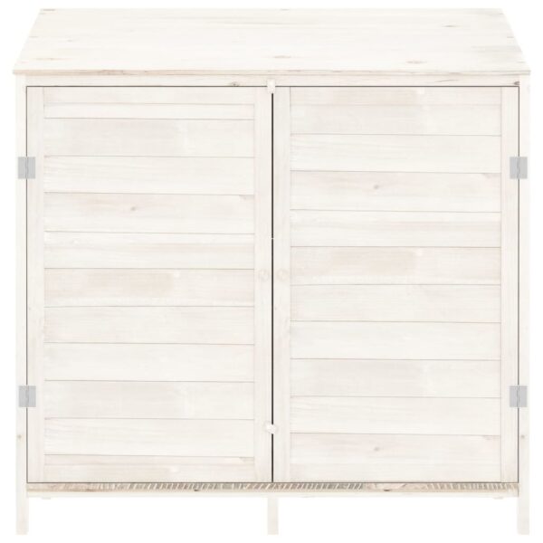 vidaXL Garden Shed White 102x52x112 cm Solid Wood Fir - Image 3