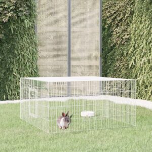 vidaXL Rabbit Cage 110x110x55 cm Galvanised Iron