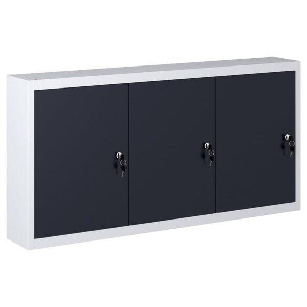 vidaXL Wall Mounted Tool Cabinet Industrial Style Metal Grey and Black - Image 1