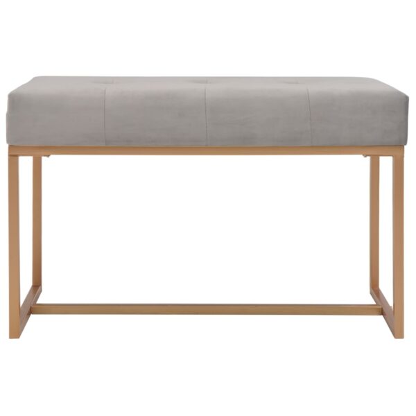 vidaXL Bench 80 cm Grey Velvet - Image 2