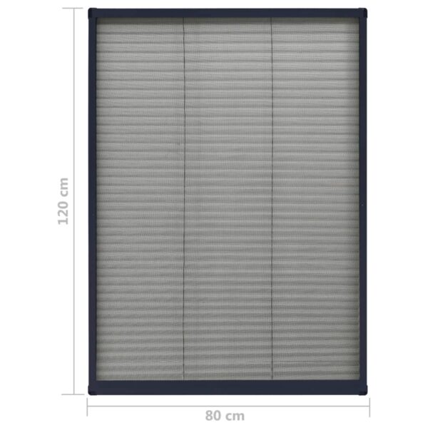 vidaXL Plisse Insect Screen for Windows Aluminium Anthracite 80x120 cm - Image 7