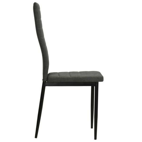 vidaXL Dining Chairs 2 pcs Dark Grey Fabric - Image 4