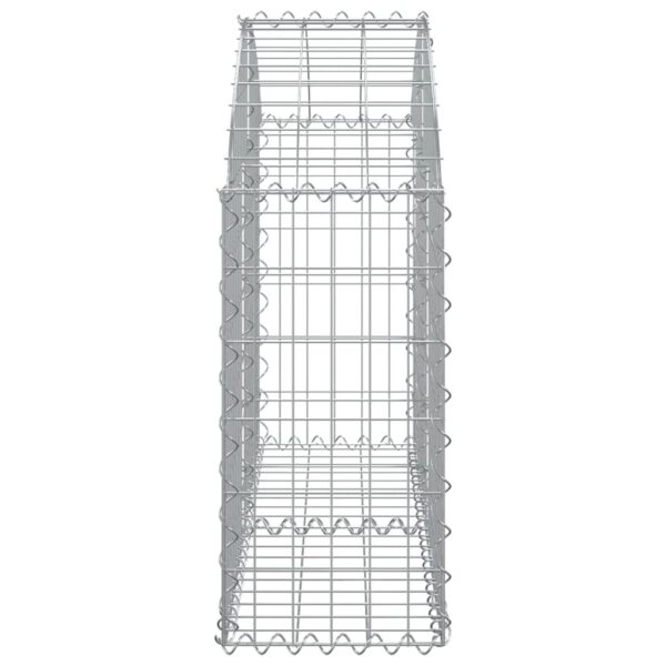 vidaXL Arched Gabion Basket 100x30x60/80 cm Galvanised Iron - Image 4