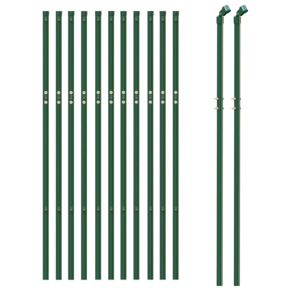 vidaXL Wire Mesh Fence Green 0.8x25 m Galvanised Steel - Image 3