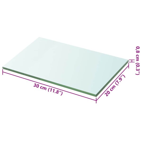 vidaXL Shelf Panel Glass Clear 20x30 cm - Image 3