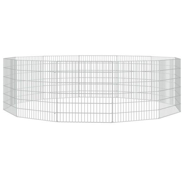 vidaXL Free Range Animal Enclosure 12-Panel 54x60 cm Galvanised Iron - Image 2