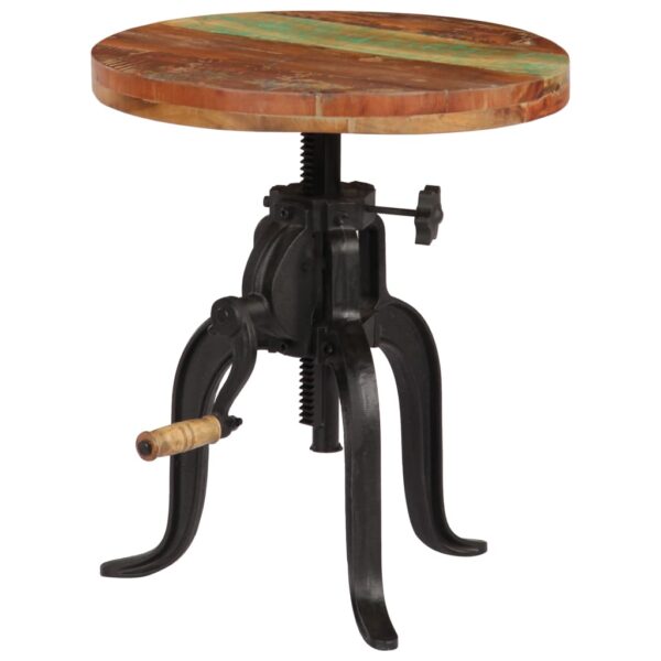 vidaXL Side Table 45x(45-62) cm Solid Reclaimed Wood and Cast Iron - Image 10