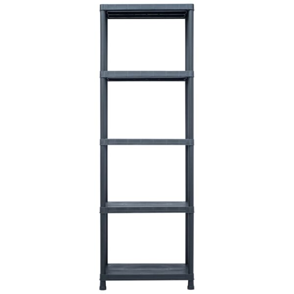vidaXL Storage Shelf Racks 2 pcs Black 125 kg 60x30x180 cm Plastic - Image 4