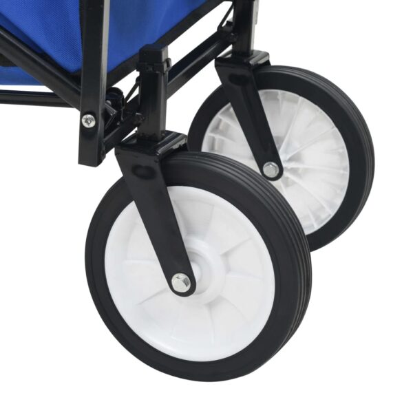 vidaXL Folding Hand Trolley Steel Blue - Image 7